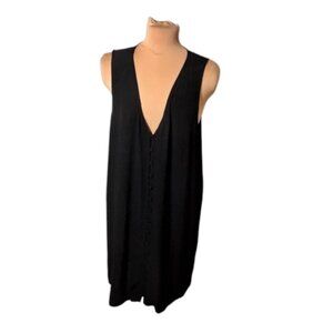 Madewell Dress Women's Black Button Front Sleeveless Shift Size Large